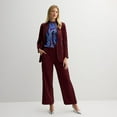 thumbnail image 4 of Women's INTEMPO™ Wide-Leg Mixed Media Pants Color: Burgundy Size: MEDIUM, 4 of 4