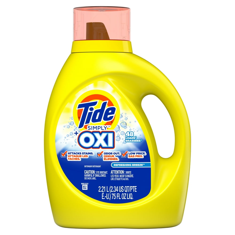 Tide Simply Plus Oxi, 48 Loads Liquid Laundry Detergent, 75 fl oz