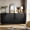 Black Leather, variant on 14 Drawer Dresser TV Stand 63" W, Built-In Power Outlets & USB Ports – Fabric Storage Organizer for Living Room or Bedroom