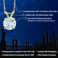 thumbnail image 2 of Gem Stone King 14K Yellow Gold Sky Blue Aquamarine Pendant Necklace for Women | 0.75 Cttw | Gemstone March Birthstone | Round 6MM | With 18 inch Chain, 2 of 6