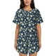 thumbnail image 1 of Balery Daisy Floral B Conjunto de Pijama para Mujer con Estampado, Dos Piezas de Manga Corta y Shorts, Ropa de Dormir Suave con Cuello Redondo y Bolsillos-3X-Large, 1 of 6
