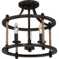 thumbnail image 1 of Quoizel FTR1713IB 3-Light Semi-Flush Ceiling Light 13" Amber Glass 5"W x 0.75"H, 1 of 3