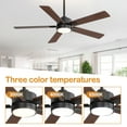thumbnail image 5 of Breezary 52-IN LED Ceiling Fan with Light Kit and Remote- 5 Blade Black Walnut, 5 of 5