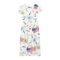 thumbnail image 5 of Gubotare 4th of July Kid Dress Star Toddler Girls Short Sleeve Dress Casual Summer Appliques Shirt Dresses (White,Size 13-14 Years), 5 of 6