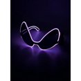 thumbnail image 2 of Halloween Navidad Alien Eyes Gafas Regalos El Wire Gafas brillantes Luz LED Disfraz Festival Fiesta Gafas de sol (púrpura), 15 x 6 x 2 cm / 5,9 x 2., 2 of 3