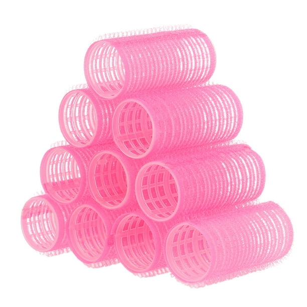 Rodillos para Rizos de Cabello, Juego de 10 Piezas en Color Rosa, Tamaño 6 * 2.6cm, Fácil de Usar en Pelo Seco o Mojado, Ideal para Crear Volumen y Rizos, Material Plástico, Incluye 10 Unidades.