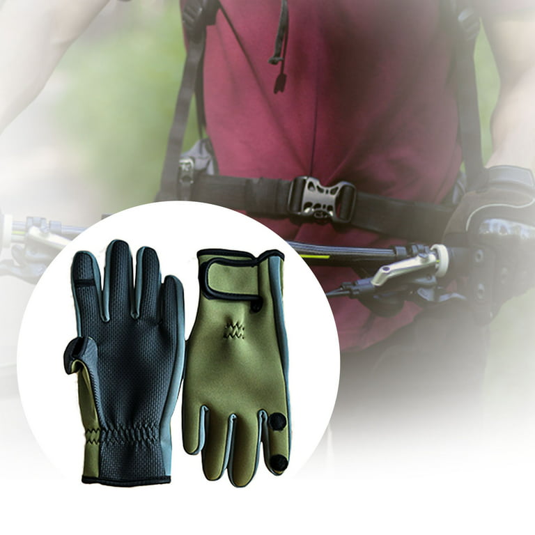 NUZYZ Unisex Three Finger Cut Warm Cycling Fishing Gloves