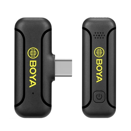 BOYA BY-WM3T2-U1 One-Trigger-One 2.4G System Clip-on Microphones 50M Transmission Built-in Battery for Type-C Smartphones Tablets Vlog Live Streaming Interview