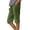 02# Green, variant on HKYNLAG Linen Bermuda Shorts for Women Knee Length Lightweight Capri Pants Summer High Waisted Cotton Shorts with Pockets Gray M