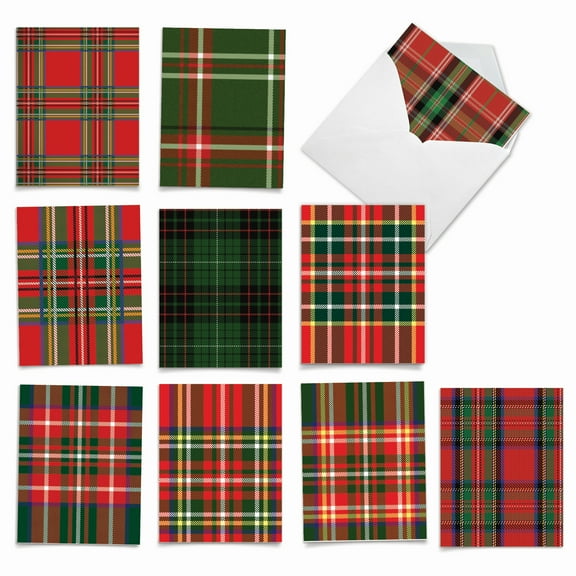 10 Merry Christmas Note Cards Assorted (4 x 5.12 Inch) - HIGHLAND HOLIDAY M5016