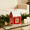 thumbnail image 7 of Yucurem 1 Pack Christmas Wonderland Cottage Gift Boxes, 7.87 x 7 x 9 Inches House Shaped Christmas Boxes with Handle, Paper Treat Boxes for Holiday Party Favors, 7 of 7