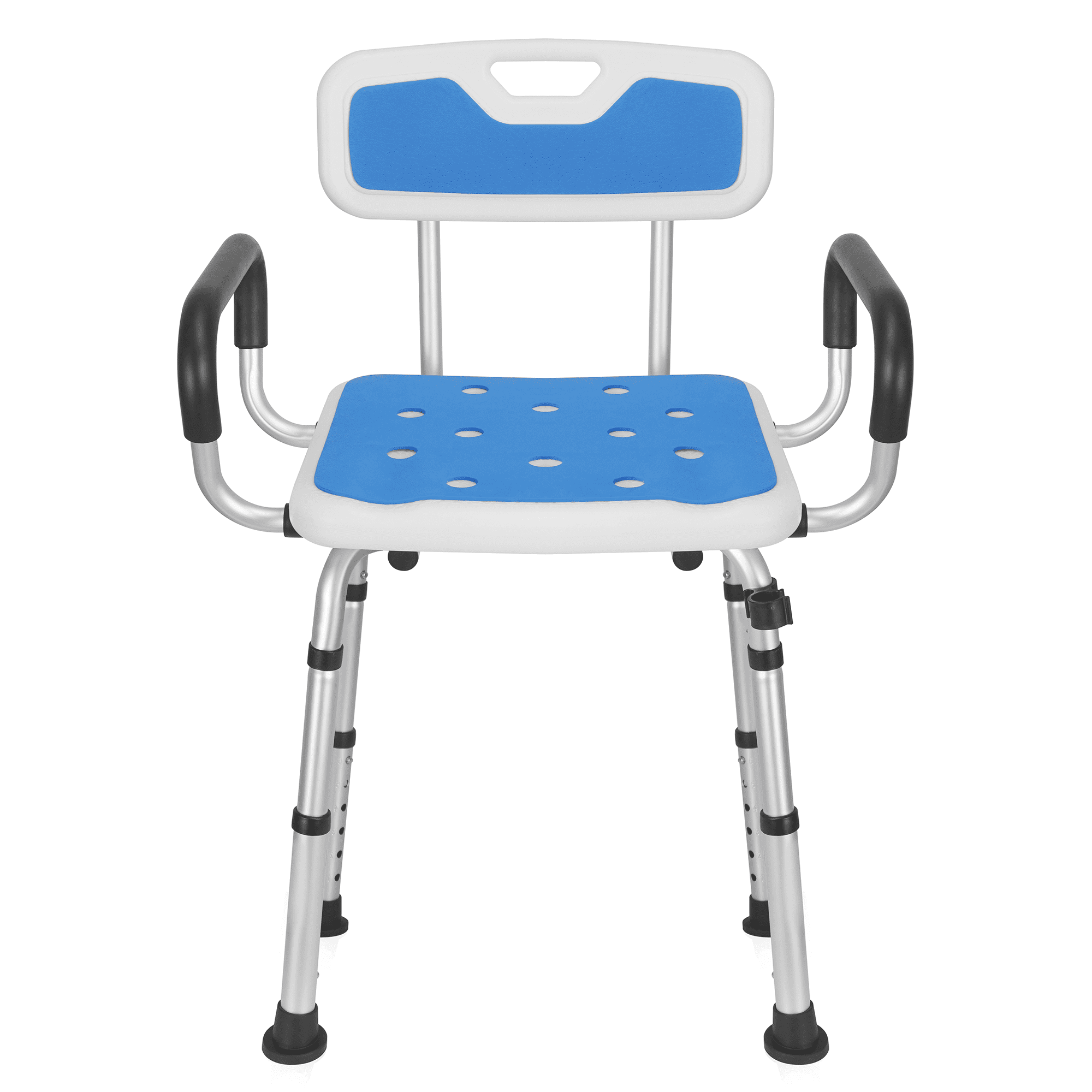 Medline Bath Seat with Padded Armrests Adjustable Height Supports up to 350 lbs White Walmart