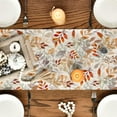 thumbnail image 4 of Beige Eucalyptus Leaves Fall Table Runner, Seasonal Autumn Kitchen Dining Table Decoration for Outdoor Home Party 13x72 Inch - Style 1, 4 of 5