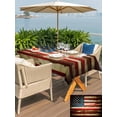 thumbnail image 6 of 60x120 Inch Outdoor Tablecloth with Umbrella Hole Zipper Rectangle Vintage American Flag Rectangular Tablecloths Outside Waterproof Country Stars Stripes Wood US Flag Patio Table Cover for Picnic, 6 of 8
