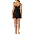 thumbnail image 3 of INSPIRE CHIC Women's Loungewear Solid Color Ruffle Trim Camisole Tops with Shorts Pajama Sets XS Black, 3 of 6