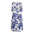 thumbnail image 7 of felwors Womens Summer Dresses 2025 V Neck Sleeveless Sundresses with Pockets Beach Vacation Clothes Floral/Plain Dark Blue, S, 7 of 7