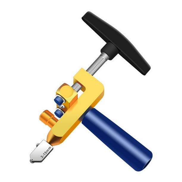 Riwesomey Rebanadora de azulejos Glide para la construcción del hogar, rebanadora de vidrio profesional, ahorradora de mano de obra, trabajador de Herramientas manuales y eléctricas azul y oro Riwesomey TO010503-02