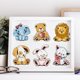 thumbnail image 5 of 2 plantillas autoadhesivas de serigrafía de animales de 28 x 22 cm (11 x 8,6 pulgadas): elefante, oso de peluche, león y conejo. Plantillas de malla reutilizables para transferencia., 5 of 7