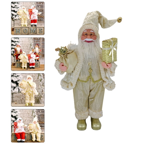 PTOOTP Christmas Golden Santa Figurine for Home Festive Decorations 1Pack
