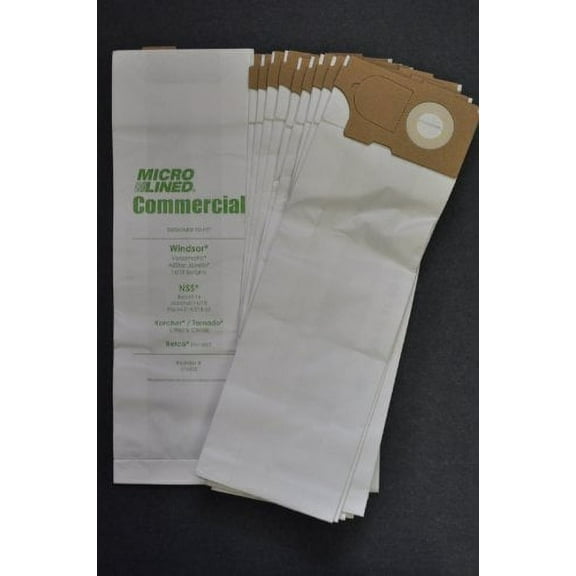 10 Micro Clean Windsor Versamatic Upright Vacuum Paper Bags 10pk. Vacuum Cleaner Bags