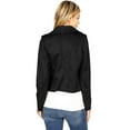 thumbnail image 3 of Haute Monde Women's Juniors Casual Faux Suede Moto Jacket (Black, Medium), 3 of 3