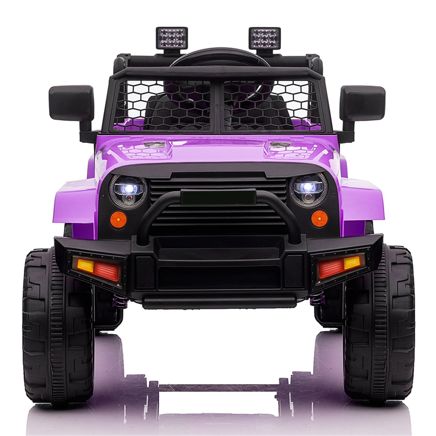 CIPACHO 12V Kids Ride On Truck Car Toy with Parent Remote Control, Spring Suspension, LED Lights, Purple