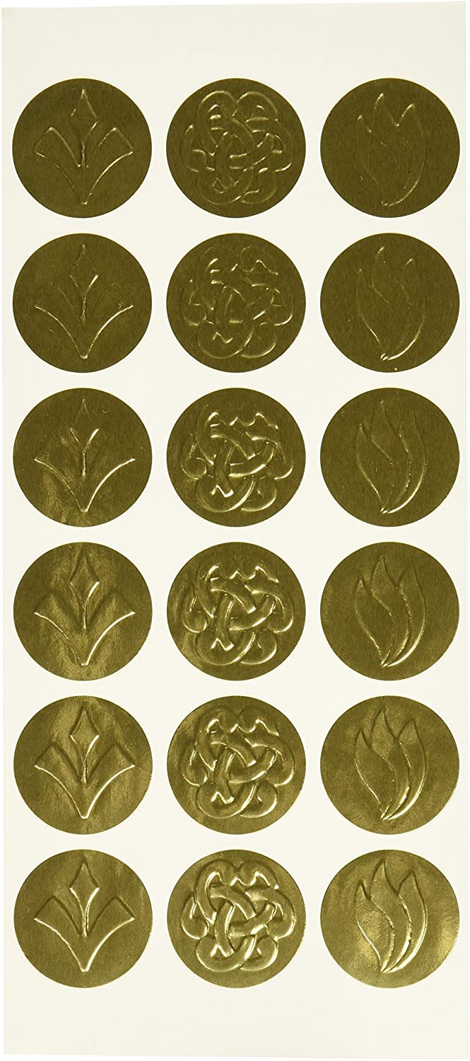 Geographics SelfAdhesive Embossed Seals, Gold, 54 per Pack (45204