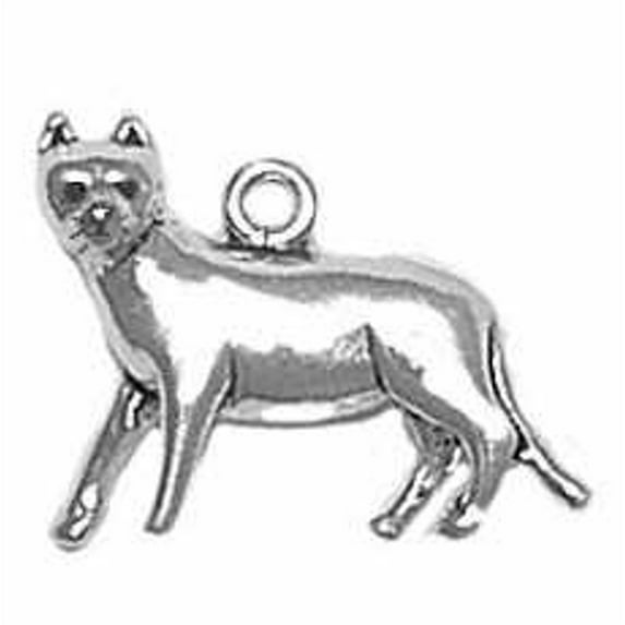 Sterling Silver 16" .8mm Box Chain 3D Cat Facing Forward Tail Down Pendant Necklace