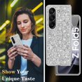 thumbnail image 6 of Dteck for Samsung Galaxy Z Fold 6 Case, Z Fold6 Glitter Case for Women Girls, Slim Ultra Thin Matte Sparkle Shiny Hard PC Shockproof Protective Cover for Samsung Galaxy Z Fold6,Silver, 6 of 7