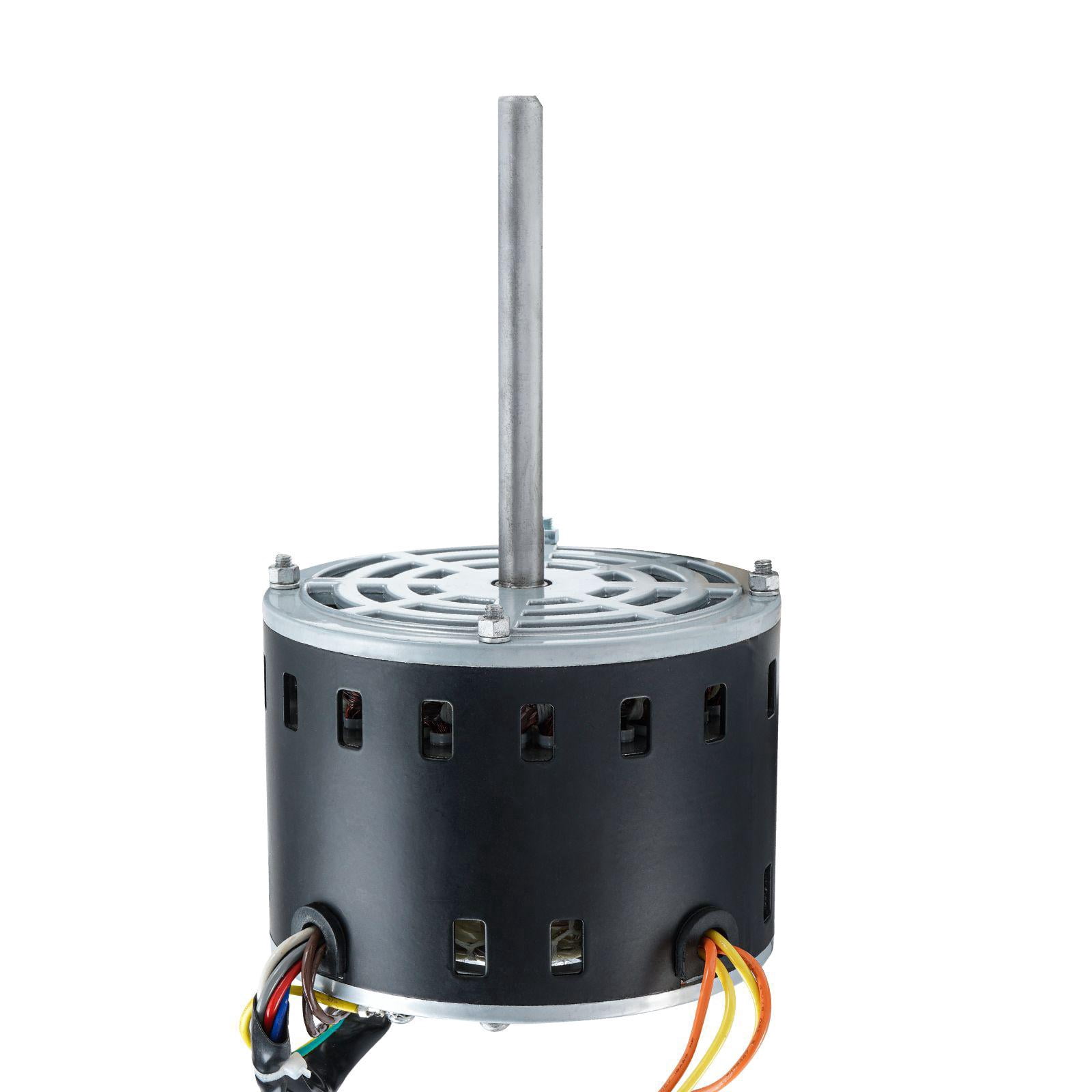 1/3 HP Furnace Blower Motor 110 120V 4.4 Amps 1075 RPM 4 Speeds CW CCW Rotation 48 Frame 5.2 Inch Shaft Length 5μF 370V Capacitor with 11 Inch Hold Hoop