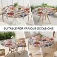 thumbnail image 7 of Round Picnic Table Cloth 100% Waterproof & Oil Proof, Elastic Fitted Table Cover for 36"-44" Round Tables, for Dining, Camping, Outdoor, 7 of 7