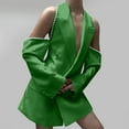 thumbnail image 2 of Cold Shoulder Blazer Dress for Women 2025 Pearl Decor Deep V Neck Double Breasted Elegant Party Cocktail Mini Dresses Green XL, 2 of 6