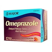 2 Pack Major Omeprazole Acid Reducer Delayed Release 20mg 42 Tablets Each