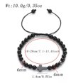 thumbnail image 3 of RSAMD 8MM Owl Buddha Beaded Natural Lava Stone Gold Silver Charm Fashion Men Bracelets-1001-1, 3 of 4