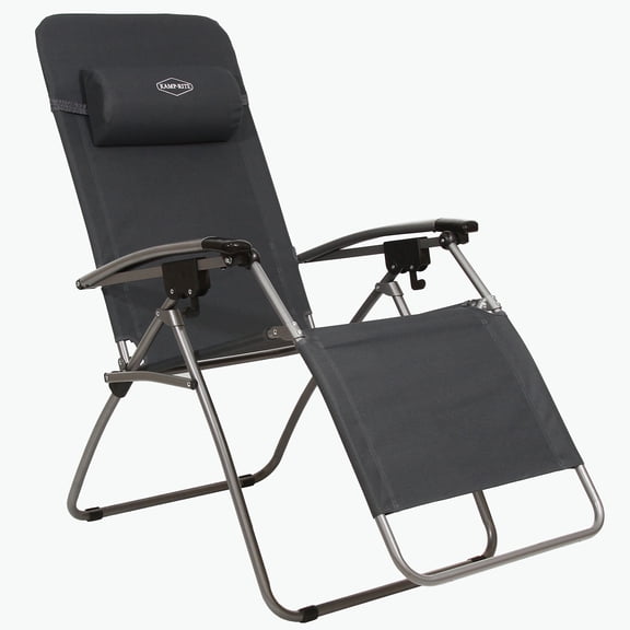 Open Box Kamp-Rite Outdoor Beach/Patio Anti Gravity Folding Chair, Gray