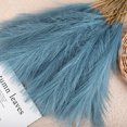 thumbnail image 1 of Large Tall Fluffy Artificial Pampas Grass Faux Bulrush Reed Fake Flower Phragmites Plant for Wedding Home Vase Decoration-Light Blue, 1 of 6