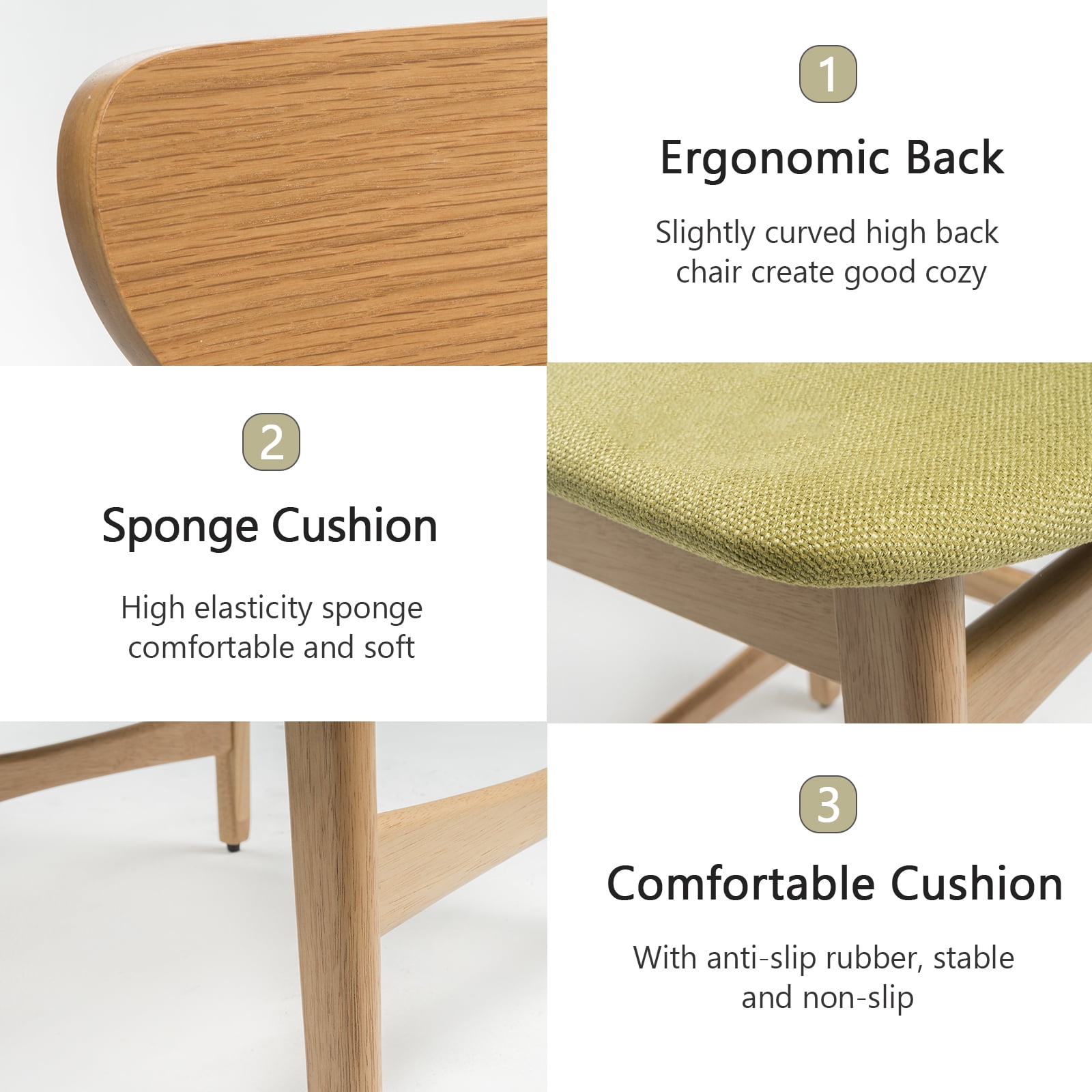 Kadyn Mid-Century Modern Counter Stool, Fabric Upholstered Barstool with Backs and Wood Legs, Leisure Padded Chair for Coffee House, Brown