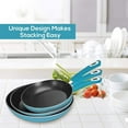 thumbnail image 6 of 3 Piece Frying Pans Nonstick for Cooking, 8 Inch, 9.5 Inch and 11 Inch Nonstick Frying Pan Set with Silicone Handle, 6 of 6