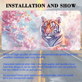 thumbnail image 3 of 1 Pcs 2D Flat License Plate Covers & Frames, Tiger and Cherry Blossoms For Decorative Front, Waterproof For Decoration Aluminum License Plate Covers & Frames Cover For Men Women, 12" X 6", 3 of 7