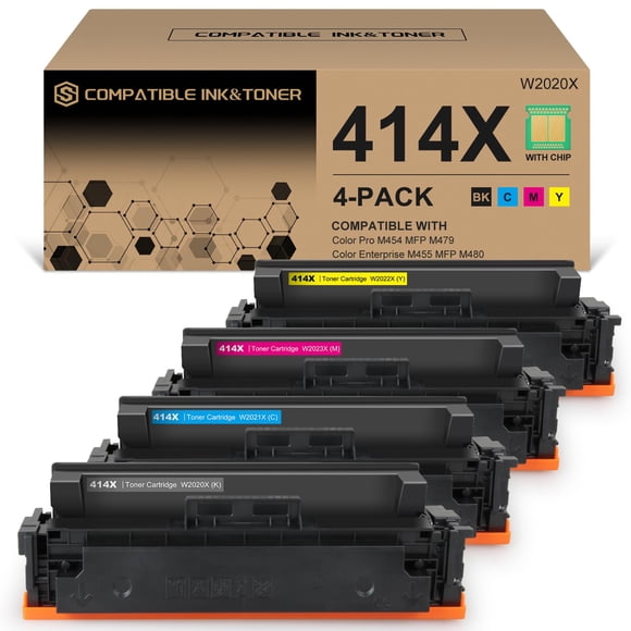 Cartuchos de tóner S SMARTOMNI 414X de alto rendimiento, paquete de 4 unidades para HP