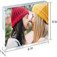 thumbnail image 6 of 2 Pack Acrylic Frame 4x4, 20% Thicker, 20mm Thick Frameless Clear Picture Frame, Double Sided Magnetic Photo Frame, Free Standing Desktop Display Stand Acrylic Picture Frames, 6 of 7