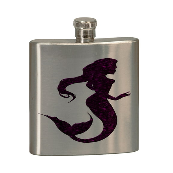 KuzmarK 6 oz. Stainless Steel Pocket Hip Liquor Flask - Mermaid Nautical