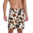 thumbnail image 2 of Balery Cow Tie Dye Pantalones cortos de pijama de punto de algodón para hombre con cinturilla y bolsillos-Large, 2 of 6