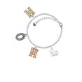 thumbnail image 2 of Delight Jewelry Silvertone Scottie Dog Silhouette Heart Multi-Colored Crystal Mom Charm Bracelet, 2 of 4