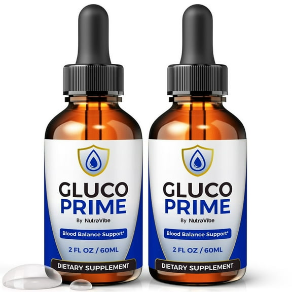 (2 Pack) Gluco Prime Drops – Daily Liquid Formula with a Clean, Natural Blend to Support Natural Flow, Balanced Levels & Healthy Circulation | Convenient for Consistent Use (60 Servings)
