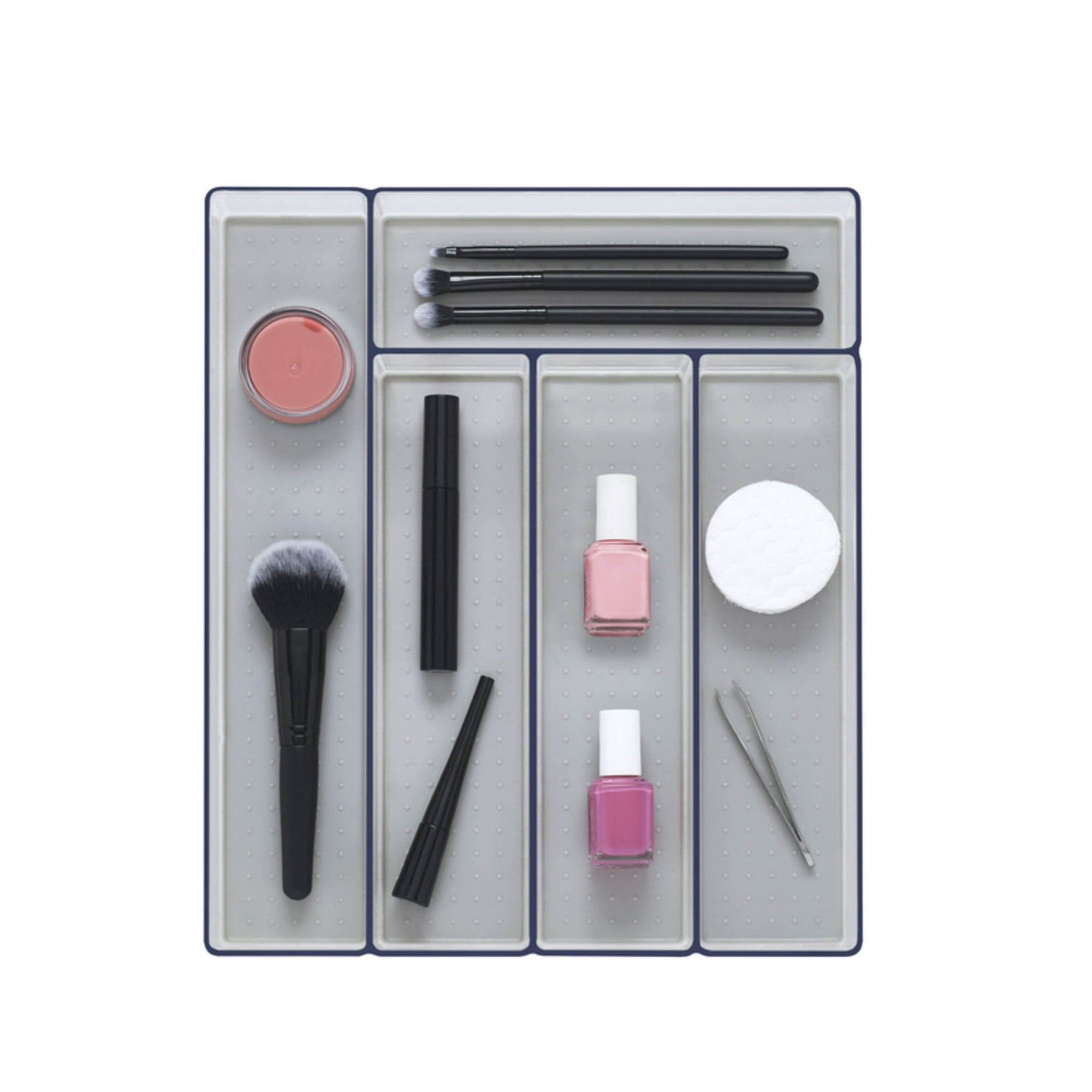 Copco 2-piece Clear Flatware Drawer Organizer Set with a Gray Liner