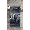 thumbnail image 3 of Ambesonne City Quilted Bedspread Set 2 Pcs, Dramatic View NYC Skyline, Twin Size, Blegrey Black White, 3 of 3