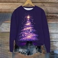 thumbnail image 2 of Christmas Sweatshirts for Women Funny Christmas Tree Print Sweater Tops Long Sleeve Crew Neck Blouses Lounge Warm Thermal Pullover Sweater Blouses Cute Christmas Bell Top Christmas Gifts, 2 of 4