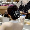 thumbnail image 6 of Hair Accessories Elegant Flexible Non-slip Cloth Flower Hair Clip Twist Hairstyle Bun Lazy Hair Curler Hair Bun Maker BLACK, 6 of 8