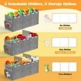 thumbnail image 7 of Extra Large Toy Box, Toy Chest for Toddlers with Lids, Collapsible Toy Storage Organizer, Kids Bin Boxes Storage Basket for Boys, Girls, Nursery, Living Room, Playroom, 40"x14"x16", Gray, 7 of 7